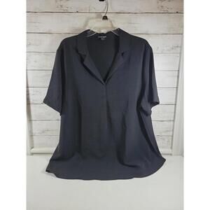 Hillary Radley Women's Collared Blouse Black Size XXL NEW Dress Work Casual
